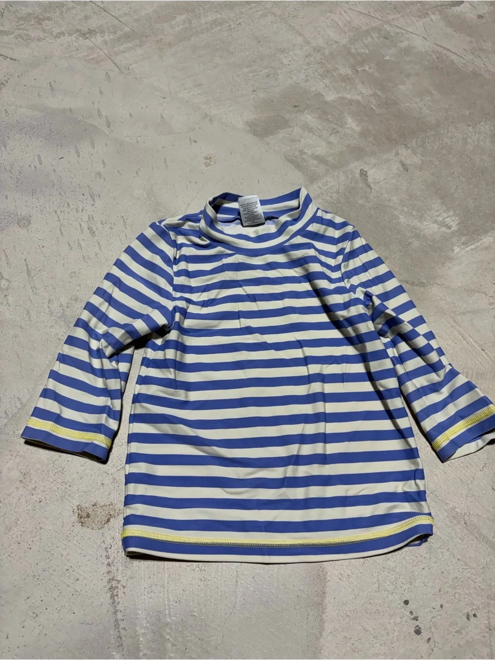 Mini Boden Kids Blue & White Stripe rash guard swim 3-4 years
